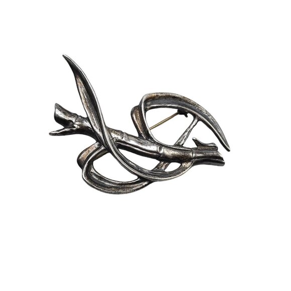 Ming's Hawaiian Hawaii Sugar Cane Brooch Pin Sterling Silver Vintage 22+grams - Picture 2 of 8